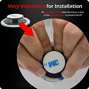 Ampper Blind Spot Mirror HD Glass Frameless Convex Rear View Mirror