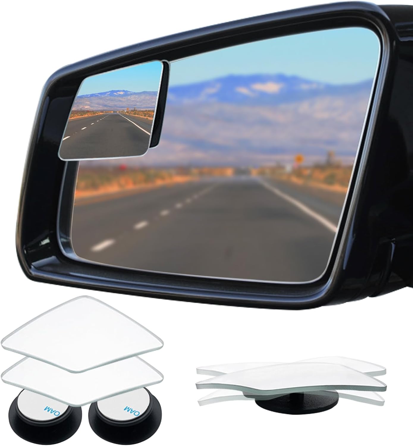 Ampper Blind Spot Mirror HD Glass Frameless Convex Rear View Mirror