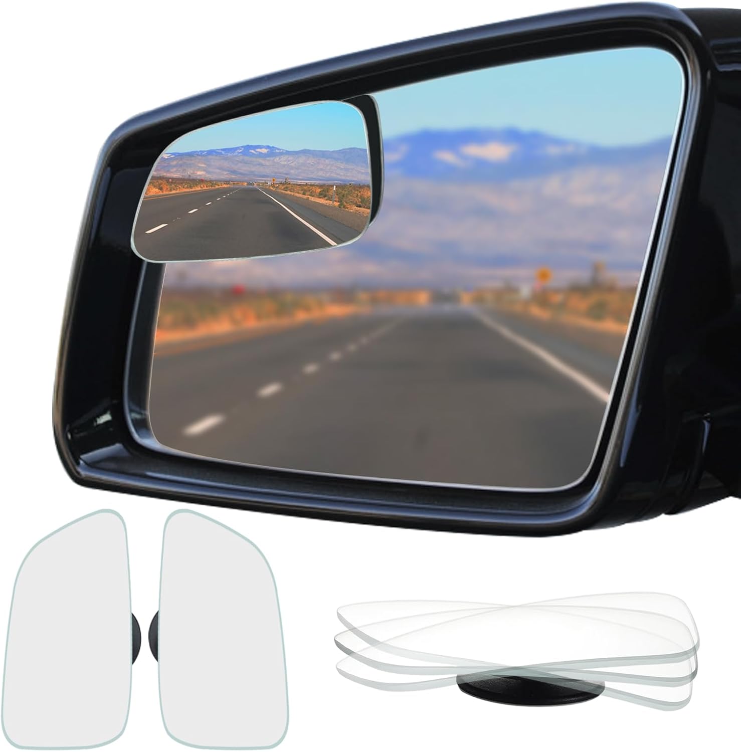 Ampper Blind Spot Mirror HD Glass Frameless Convex Rear View Mirror