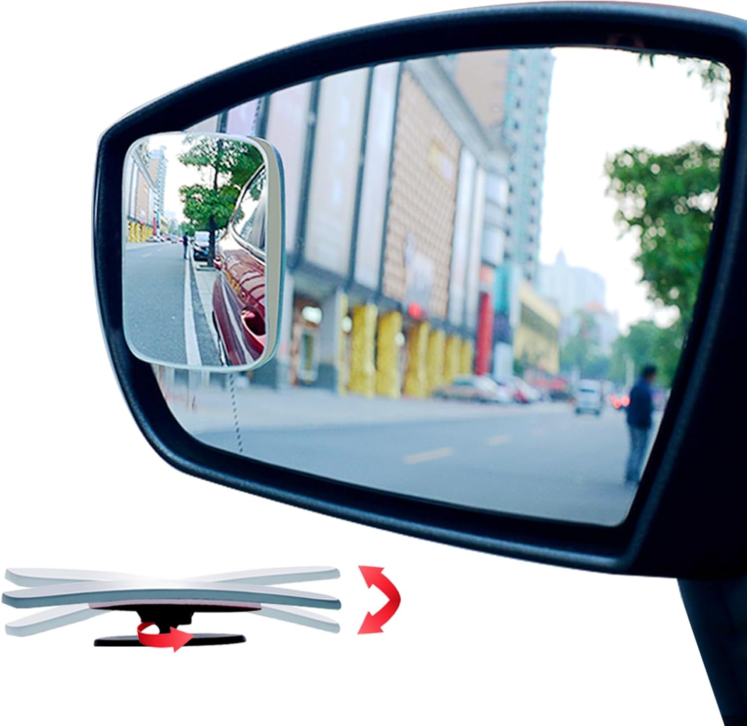 Ampper Blind Spot Mirror HD Glass Frameless Convex Rear View Mirror