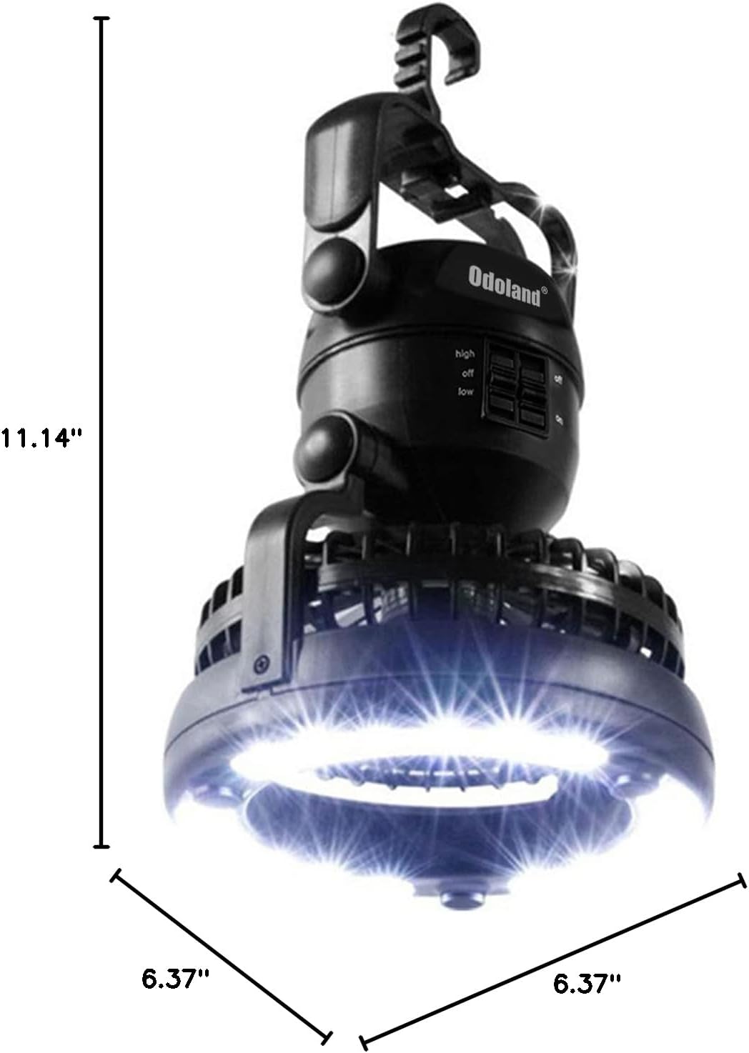 Odoland Portable LED Camping Lantern with Ceiling Fan