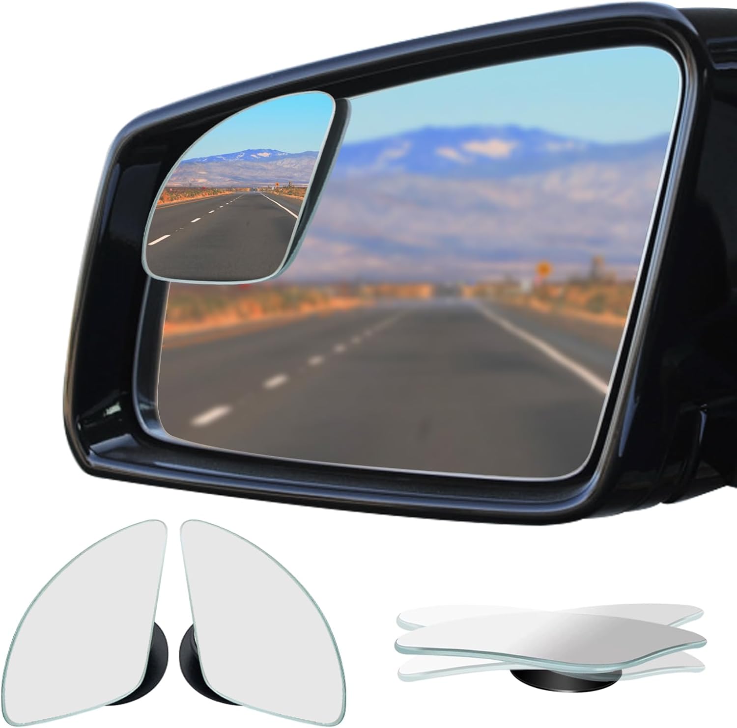 Ampper Blind Spot Mirror HD Glass Frameless Convex Rear View Mirror