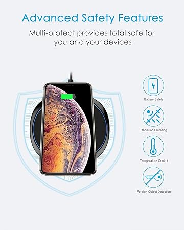 Fast Wireless Charger, NANAMI Qi Wireless Charging Pad for iPhone