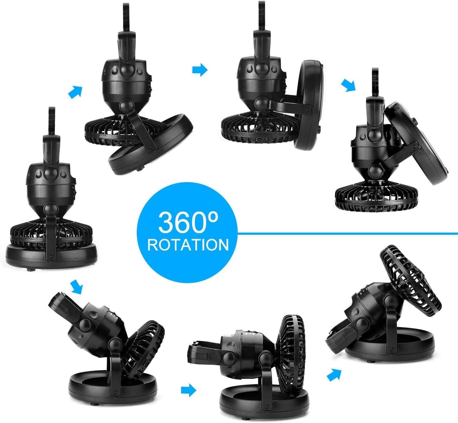 Odoland Portable LED Camping Lantern with Ceiling Fan