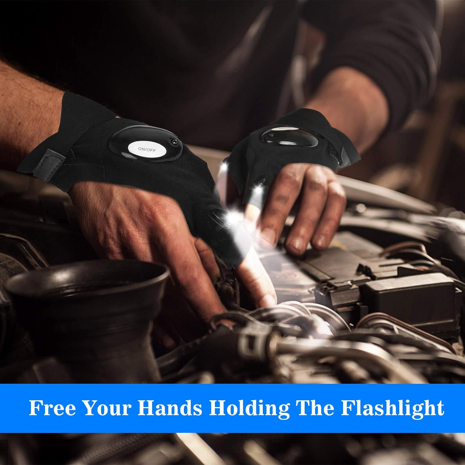 LED Flashlight Gloves, Stocking Stuffers Gifts for Men