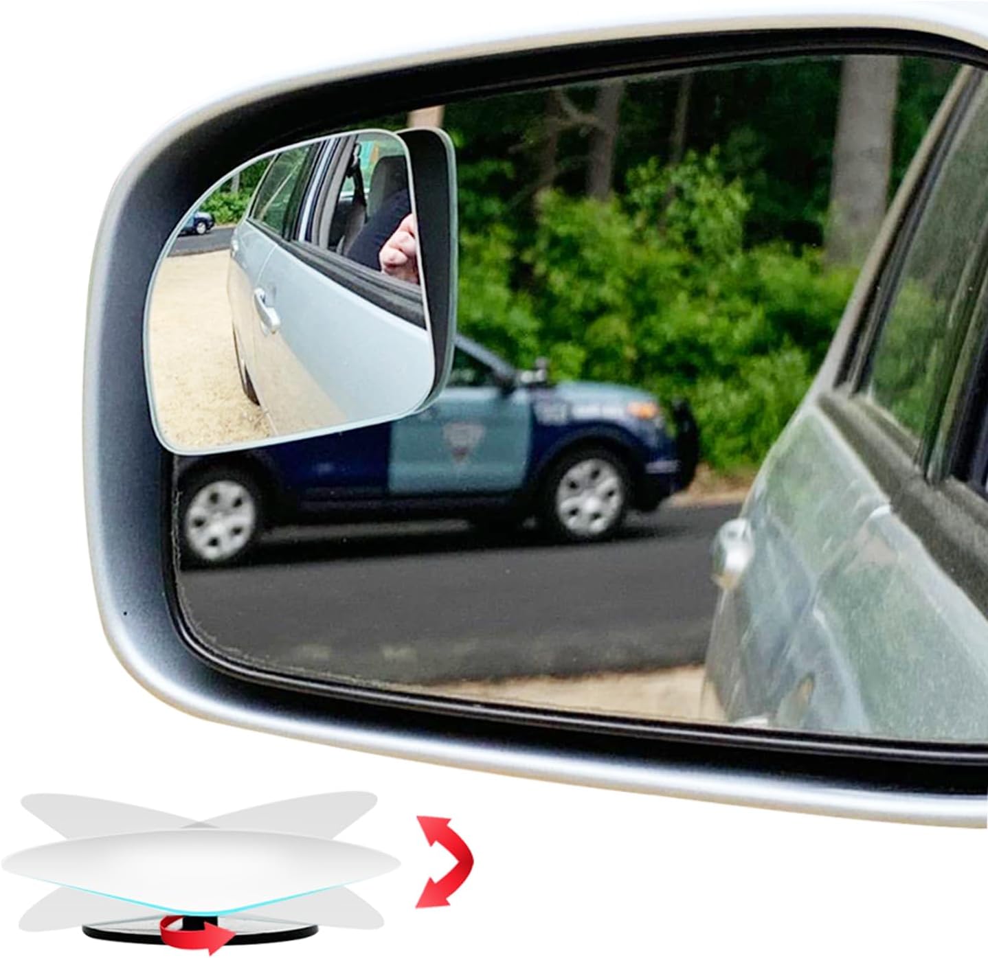 Ampper Blind Spot Mirror HD Glass Frameless Convex Rear View Mirror
